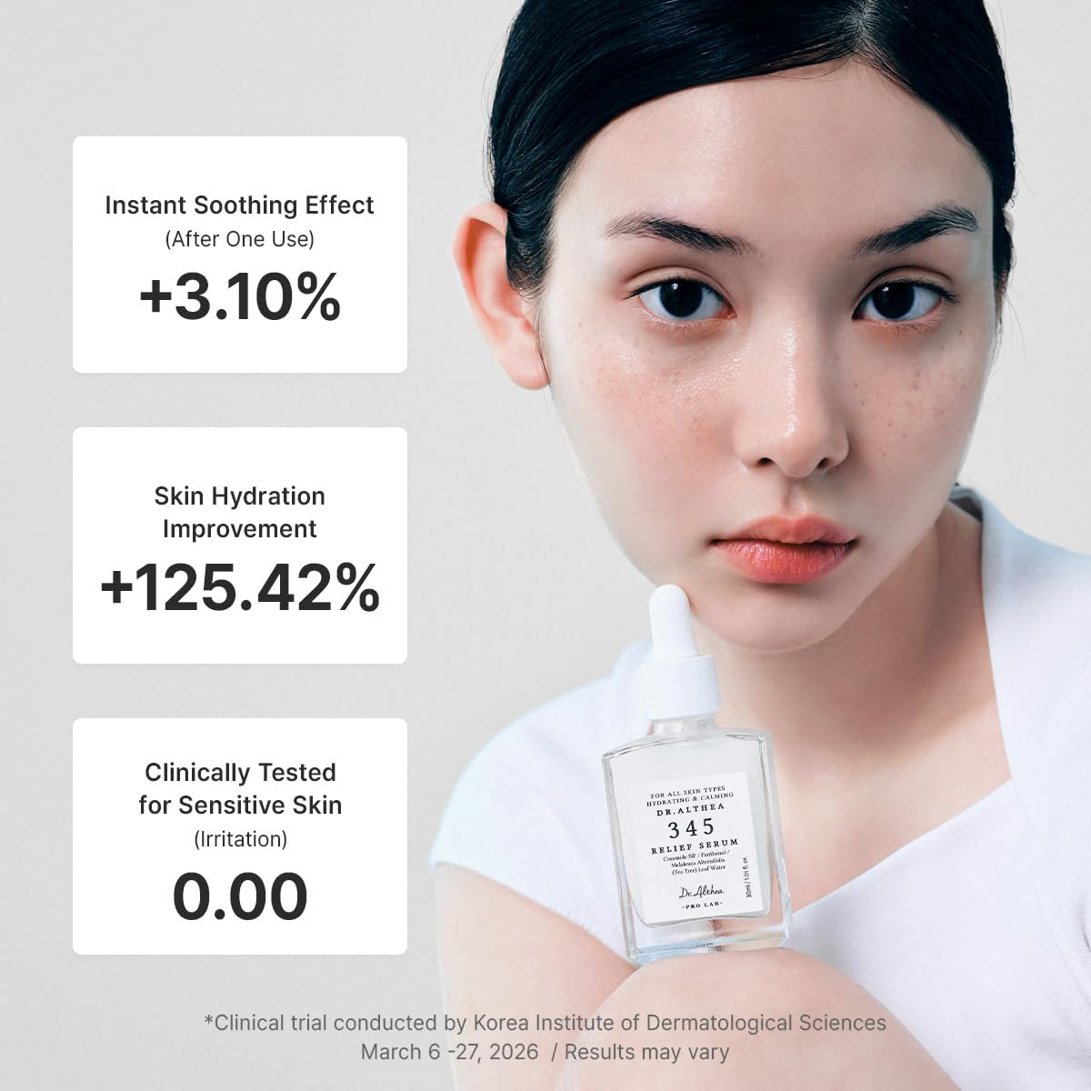 345 Relief Serum, Korean Vegan Skin Care, 0.50 Fl Oz | Daily Hydrating Serum for Dry & Irritated Skin, Helps Soothe Redness with Tea Tree Leaf Water & Niacinamide & Panthenol
